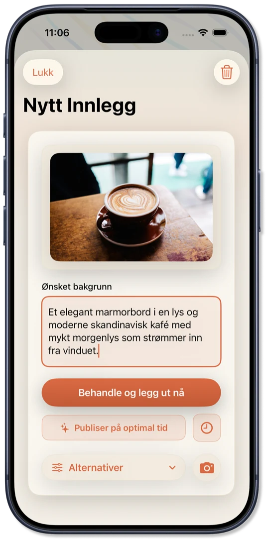 Kolaris Lens-appen, Nytt innlegg-skjerm
